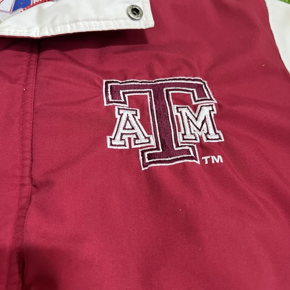 Vintage Texas A&M Jacket MED 90s‎ Jacket Puffy Maroon White Beveled T Logo7